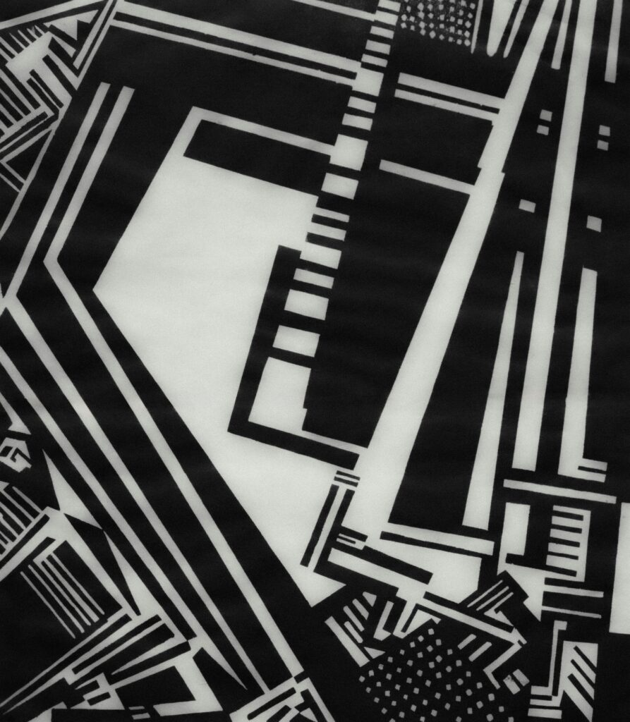 Black and white abstract motherboard