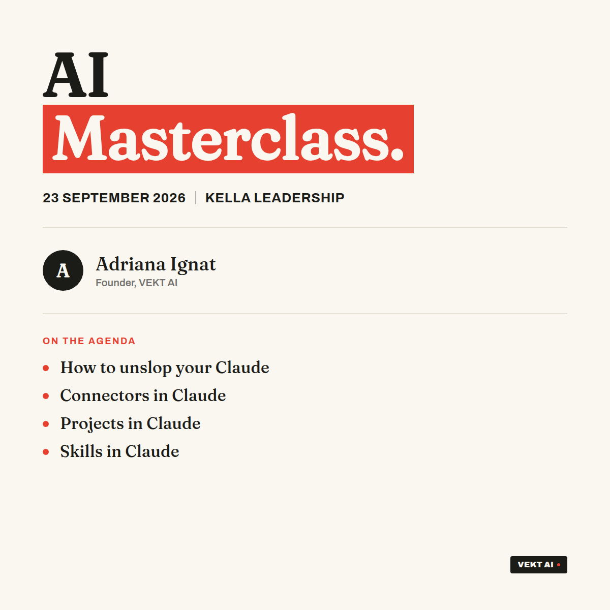 VEKT AI Masterclass